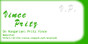 vince pritz business card